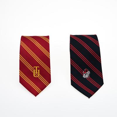 China Factory Direct Selling 100% Cuyino China Silk College Striped Ties For Men's Custom Woven Band Multicolor Logo Silk Neck Tie for sale