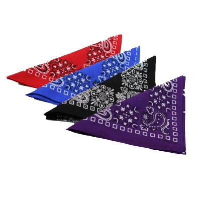 China 100% Custom Made Reusable Paisley Cotton Sport Headwear Soft Square Logo Bandanas Scarf Headband Headband for sale