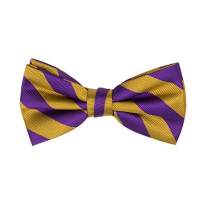 China Cuyino Microfiber Poly Stripe Woven MICROFIBER WOVEN JACQUARD Mens Pretied Striped Adjustable Bow Tie In Different Colors for sale