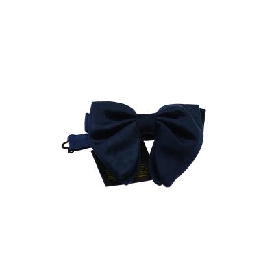 China Two Ply Bow Tie Mens Solid Satin Pre-tied Large Velvet Vintage Adjustable Oversized Formal Bow Tie for sale