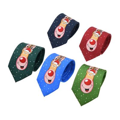 China Modern Microfiber Christmas Tie Men's High Quality Well Crafted Santa Bear Deer Leisure Necktie Fun Novelty Merry Christmas Gift And Stylish for sale