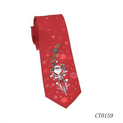 China Microfiber Christmas Necktie Cuyino Design Wear Gift Well Crafted Memorable Christmas Ties For Men Holiday Party Neck Ties For Men for sale