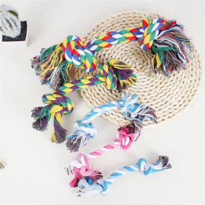 China Cheap Bulk Stocked Eco-friendly Cotton Wholesale Hand - Woven Interactive Dog Rope Toys Set Super Strong Bite-Resistant Chew for sale