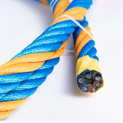 China Polyester & High Quality Playground Climbing Rope 16mm Stainless Steel Wire Combination With Wooden Tray Packing for sale