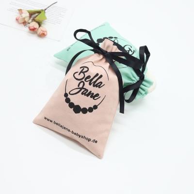 China Wholesale Safety Cotton Canvas Jewelry Packaging Single Gift Bag Pink Green Pink Muslin Cotton String Pouch for sale