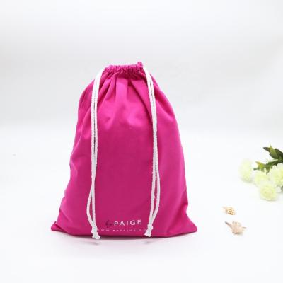 China Custom Eco Logo Printed Cotton Twill Drawstring Travel Bag For Handbag Luxury Shoe Dust Packing Pouch for sale