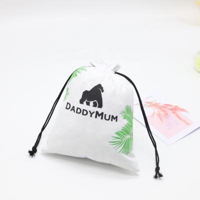 China Custom Safety Logo Printed Cotton Drawstring Bag For Handbag Soft Cotton Dust Clothes Shoe Packaging Pouch for sale