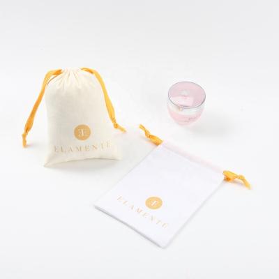 China Security Custom Logo Printed White Beige Coton Linen Small Pouch Wholesale Drawstring Muslin Gift Cotton Bag for sale