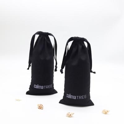 China Wholesale Recyclable Black Cotton Dust Cotton Drawstring Shampoo Bag Recyclable Wholesale Canvas Pouch Packaging Bag for sale