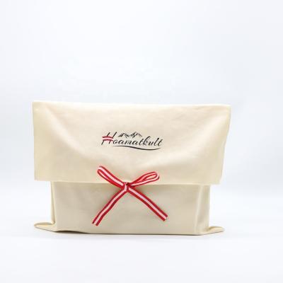 China High Quality Recyclable Envelope Cloth Cotton Twill Fabric Cotton Flap Dust Bag High Quality Shoes Pouch Bag White Dust Bag For Gift for sale