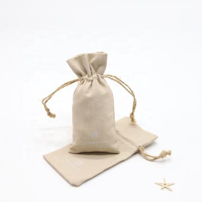 China Small Soft Cotton Storage Bag Eco Gua Sha Cotton Canvas Drawstring Reusable Packaging Cosmetic Pouch for sale