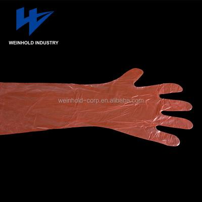 China Liquid-Resistant Plastic Veterinary Gloves Long Gloves For Single Use for sale