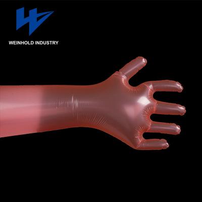 China Food Preparing Women's Elbow Length Rose Garden Long Sleeve PE Plastic Glove for sale