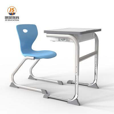 China Modern Design Modern Wood Metal Classroom Furniture Adjustable Student Desk Chair for sale