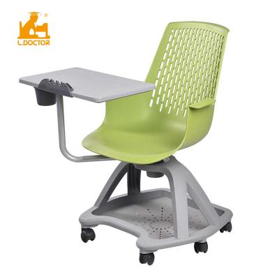 China Convertible Plastic School Student Desk PP Frame Training Chairs With Tablet for sale