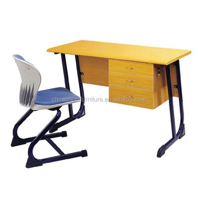 China Wooden Wooden Top And Steel Structure Teacher Table And Chair for sale