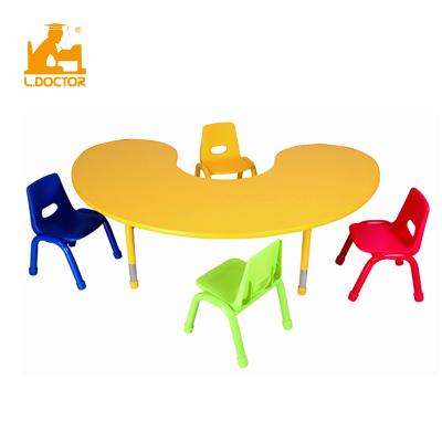 China E1 Environmental Material Nursery MDF Furniture Adjustable Kindergarten Kindergarten Table And Chair for sale