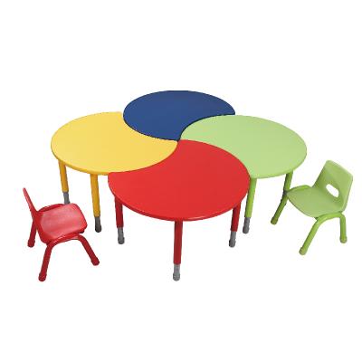 China Modern Color MDF Top Guard Furniture Kids Round Table And Chair for sale