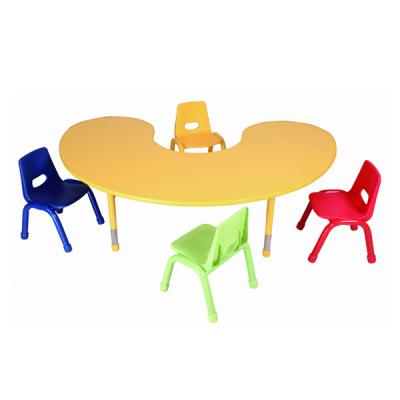 China Kindergarten Adjustable Kids Table Chair Environmental Material Pre Play Furniture Kids Desk for sale