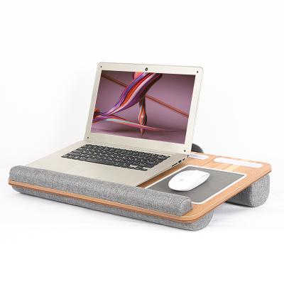 China LapGear Home Office Foldable Lap Desk with Device Ledge Mouse Pad and Phone Holder - Silver Carbon Laptop Table for sale