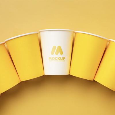 China Custom Recyclable Hot Paper Cup Ripple Wallpaper Disposable Coffee Cup for sale