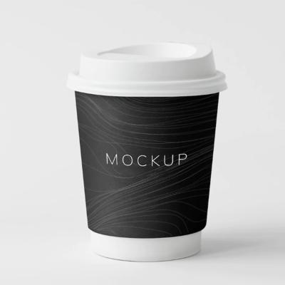 China Recyclable Custom Printed Double Wall Black Hot Biodegradable Coffee Disposable Paper Cups Wholesale for sale