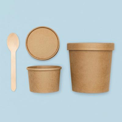 China Recyclable food grade recycled 100ml 150ml 500ml ice cream papercup custom printed 3oz 5oz 8oz ice cream disposable paper cups with lid for sale