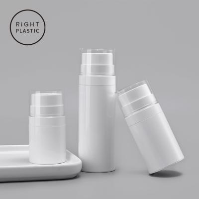 China BEAUTY PACKAGING Supplier Sales 30ml 50ml 100ml White Plastic Airless Empty Bottles For Lotion for sale