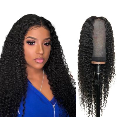 China 2021 Deep Wave Trending Mink Brazilian Cuticle Aligned Pre Style Plucked Deep Wave Lace Closure Wigs Hair With Baby Hair In Stock for sale