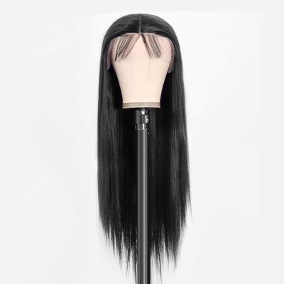 China Factory Supplier Wholesale Straight 13X4 Lace Up Black Straight Closure Human Hair Wigs Cheap For Black Women Hair Wigs In Stock for sale