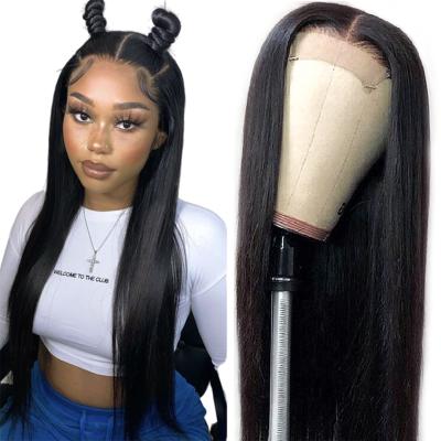 China Wholesale Virgin Straight Cuticle Aligned Swiss Straight Hair Full Lace Front Wig Vendor 5X5 Hd Lace Closure Wigs For Black Women for sale