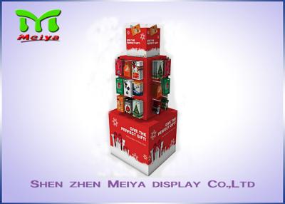 China Christmas tree shape colorful printing custom cardboard display stands for sale