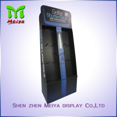 China Customized glossy black coloring corrugated hook floor display for tools for sale