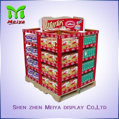 China Full color Printing Cardboard Pallet Display For Supermarket Display Bread and tableware for sale