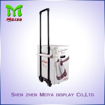 China Recyclable Cardboard Trolley Box with Wheels and Handle For  Expo And Exhibition for sale