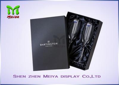 China High Class Crystal Wine Glass Gift Packaging Boxes With Silk Customized for sale