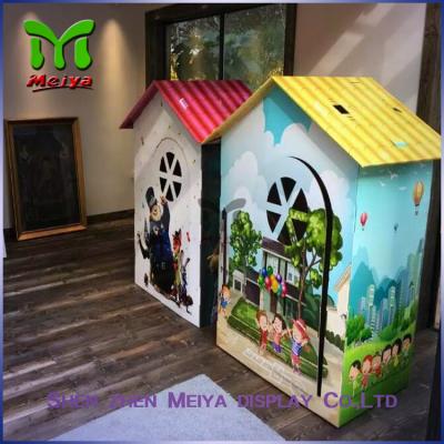 China Environment friendly Children cardboard coloring house with grey back , grey paper for sale