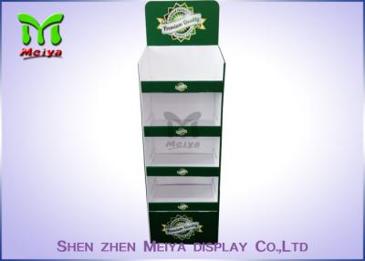 China 4 Tiers Drink Point of Sale Floor cardboard shelving unit Heavy Duty For Supermarket for sale