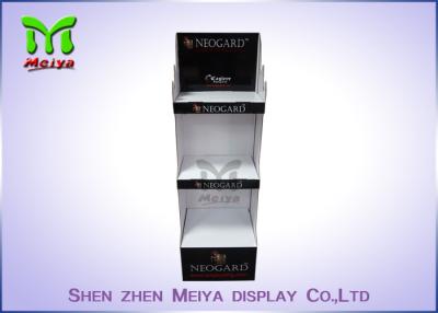 China Black Color With Logo Printing Cardboard 3 Shelf Display standee à venda