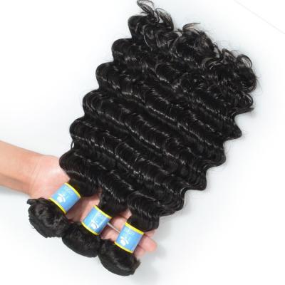 China New Arrival Inexpensive Virgin Remy Machine Double Deep Wave Hair Weft Sales Price Lucky Seller for sale