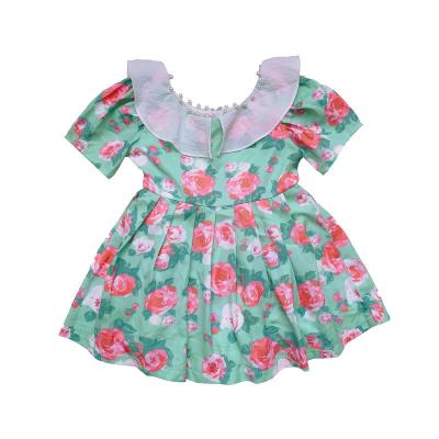 China 2022 New Child Summer Skirt Washable Hot Sale Cotton Dress Girls Cotton Fresh Floral Dress Girls Dress for sale