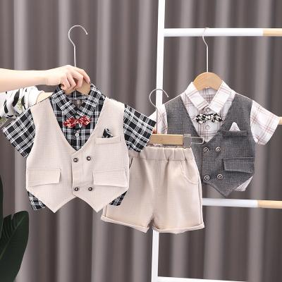 China 2022 New Handsome Anti-Wrinkle Two Boy Two Piece Suit Fake Suits for sale