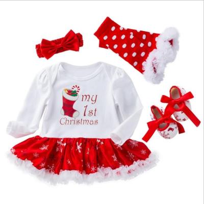 China Wholesale Breathable Toddler Girls Christmas Clothes Set, My First Christmas Baby Dress Baby Christmas Outfit for sale