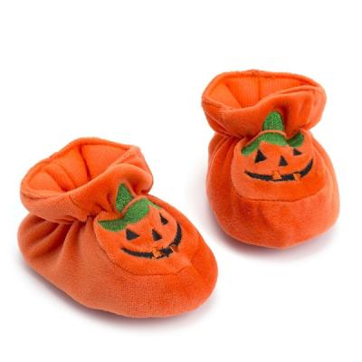 China New Arrived Anti-slip 0 - 1Year Halloween Baby Sock Shoes Non-slip Soft Unique Toddler Sock Pumpkin Shoes Velvet Unisex Indoor Socks for sale