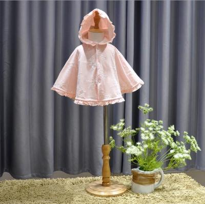 China Wholesale Breathable Princess Lace Girls Tops Kids Fall Clothes 2-5 Years Babies Children Hooded Outer Cotton Clothes Coat for sale