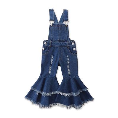 China 2022 viable spring and wholesale new autumn baby's kids jeans suspender pants bell-bottom for sale