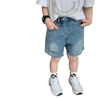 China Sustainable 2022 Summer Baby Boy Jeans Shorts Fashion Children Personality Baby Jeans for sale