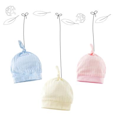 China Eco-Friendly Baby Comfortable Newborn Hat Cotton Hot Sale Amazon Toddler Infant Knot Hat for sale