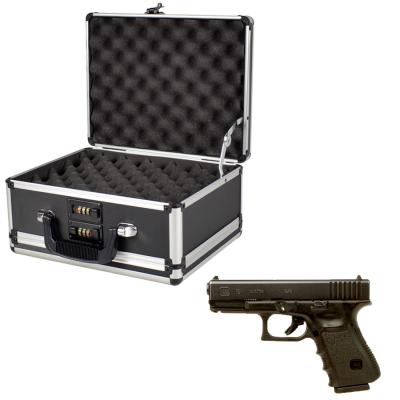 China Cosmetics Convenience Manufacturer New Black Aluminum Gun Case Locks Hard Carrying Short Gun Case Weapon Case for sale