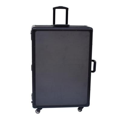 China Instrument Carrying Case Tools and Equipment Case Rolling Tool Case with Bigger Wheels ABS Trolley Black Aluminum Tool Case with Foam for sale